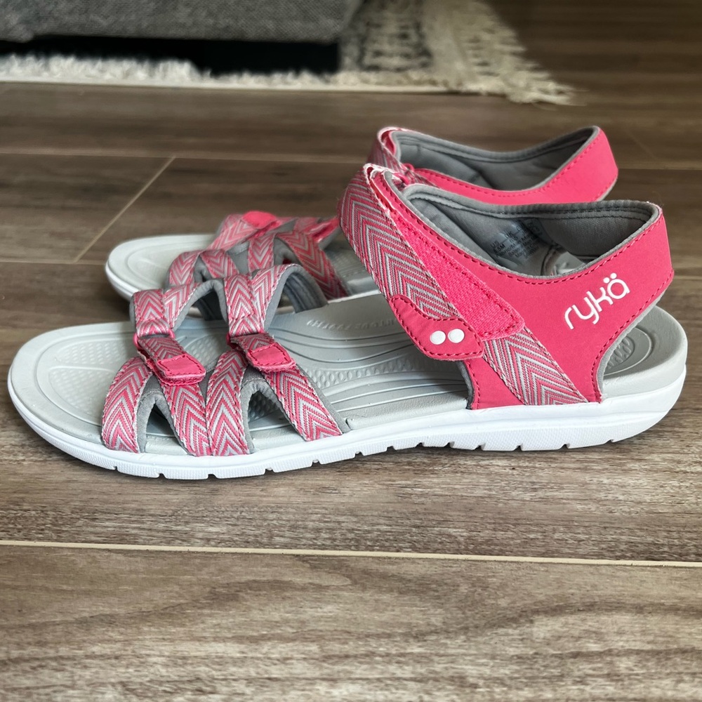 Ryka comfort adjustable Pink and Gray Strappy Sandals 8.5 - Picture 2 of 11